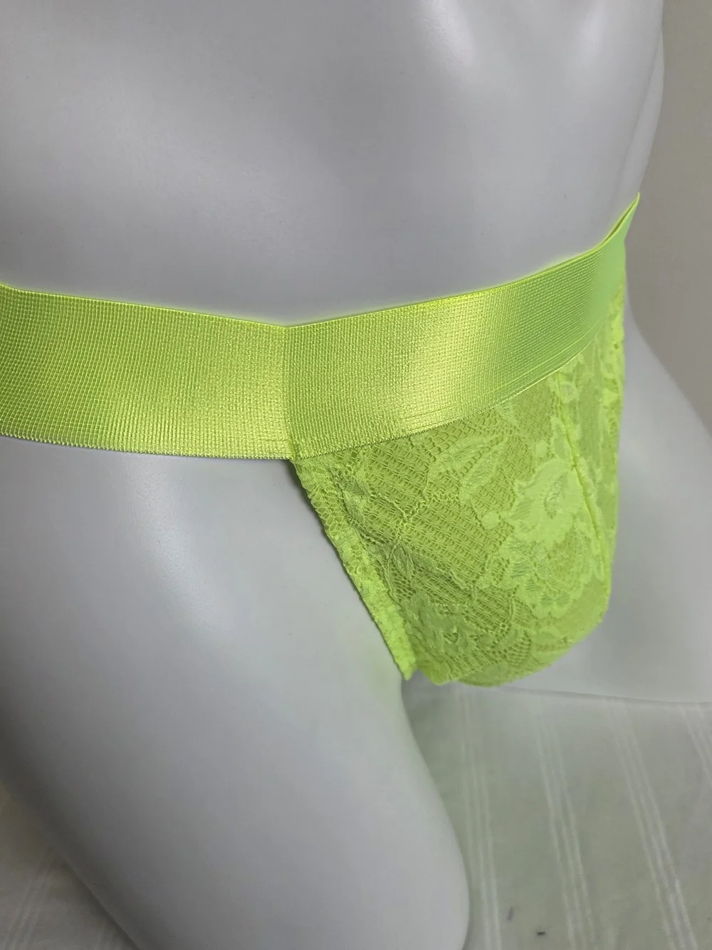 Cosabella Men's Lace Sports Brief in Neon Yellow